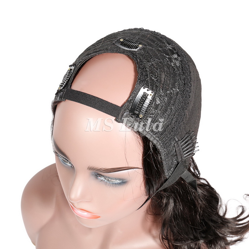 Virgin Human Hair Body Wave U Part Wigs - 图片 7